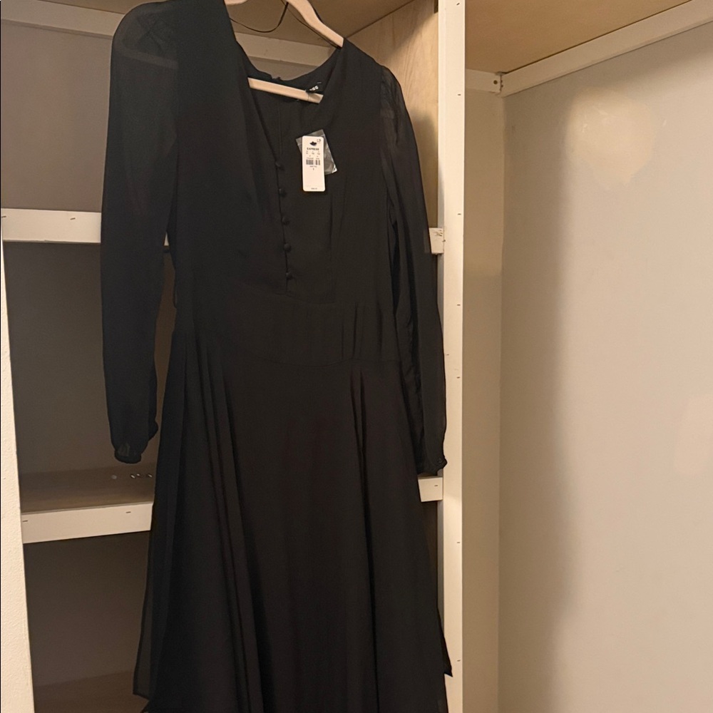 Express Black Long Sleeve Dress